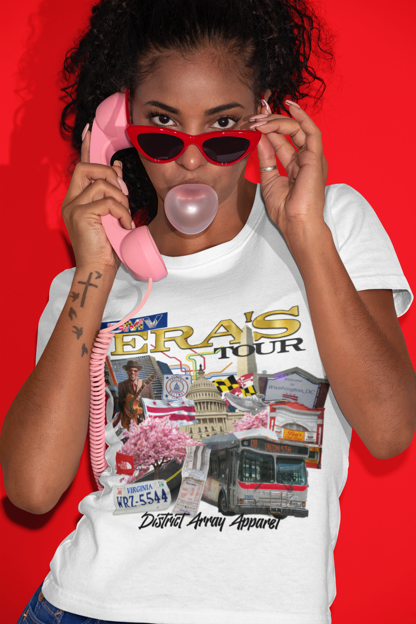 DMV Era’s Tour T-shirt with DC Maryland Virginia culture collage